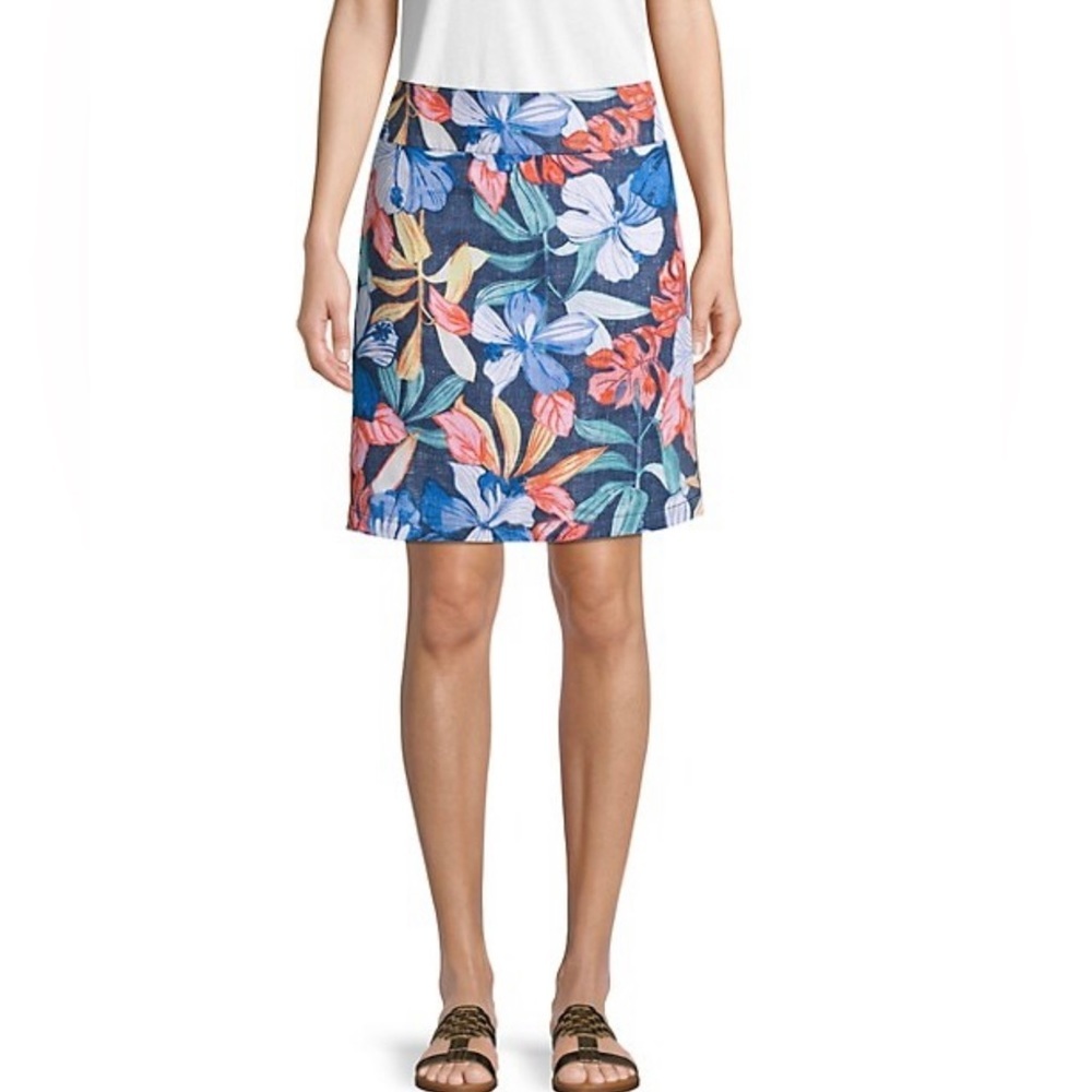 Tommy Bahama Linen Floral Print Skirt Size 0